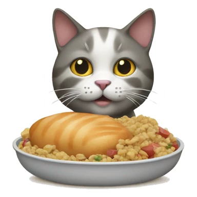 Cat with food sticker