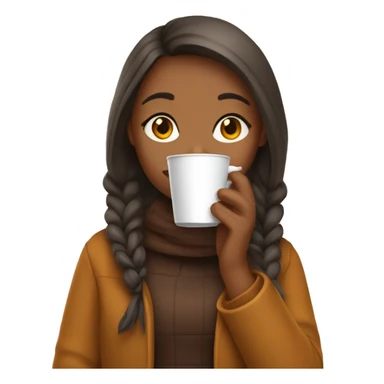 a girl in autumn season drinking coffee sticker