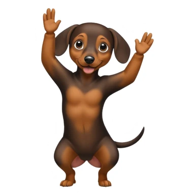 Create a dachshund doing a dab sticker