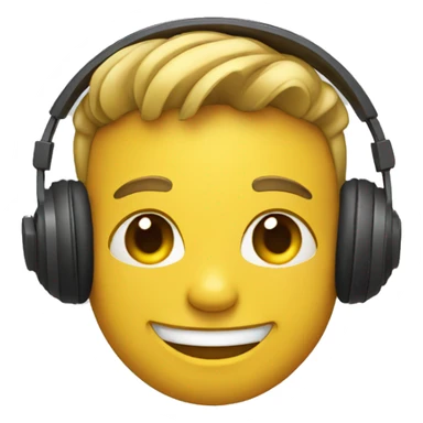SMILE EMOJI, with headphones sticker