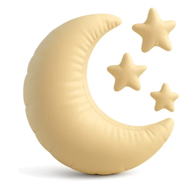 moon with stars, dreamy and soft appearance, cushion style sticker