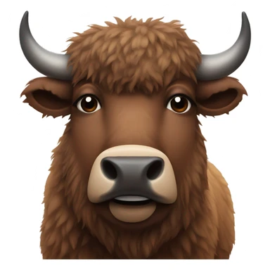 Very furry, rounds and cute bison/scotland cow sticker