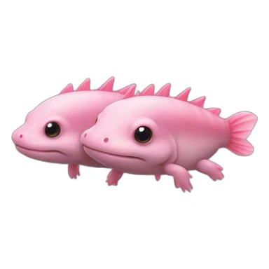 Three axolotls stacked on top of each other sticker