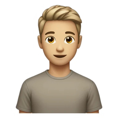 boy with short hair, complexion a little light but not too dark, black eyes sticker