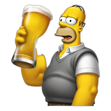 Homer simpson avec une bière à la main sticker