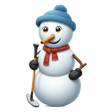 snowman with golf club sticker