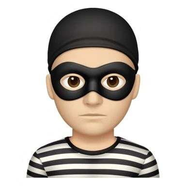classic robber with black mask and striped shirt sticker