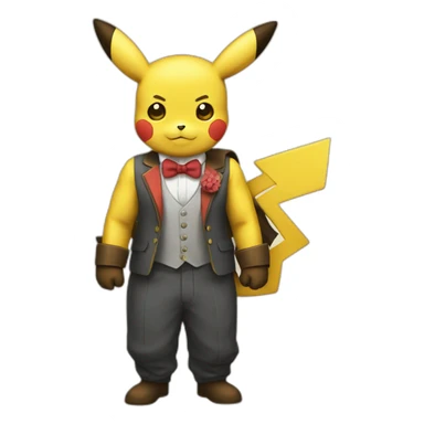 Picachu con el traje de bantman sticker