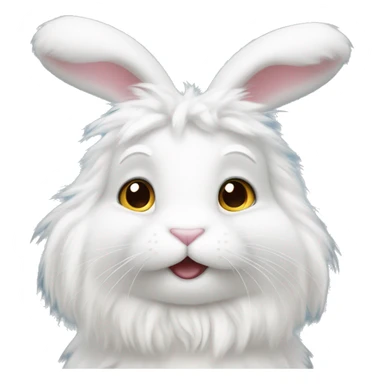 Fluffy white bunny sticker