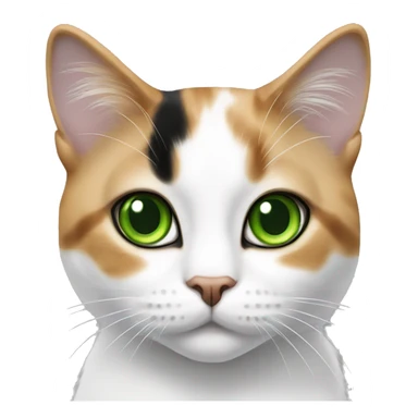 Realistic cat calico with green eyes  sticker