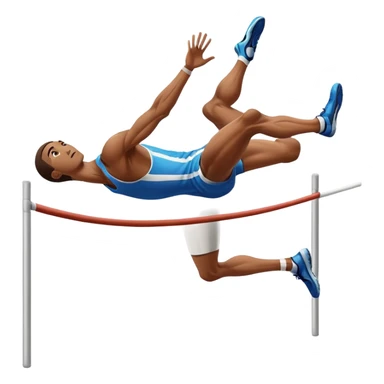 high jump athlete in mid-air, clearing the bar sticker