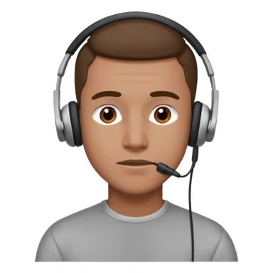 Man with ear buds sticker