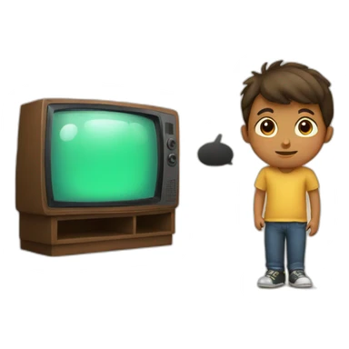 A boy watching tv sticker