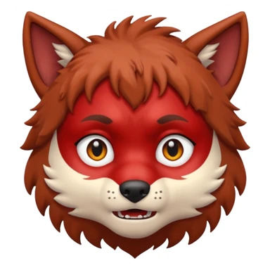Wolf Boy Red Scared sticker
