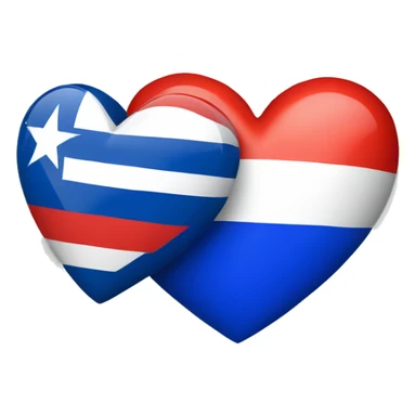 Russia and Lesotho flags in heart sticker