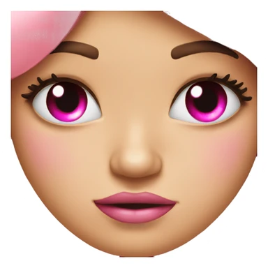 Emotional emoji with pink bow and lashes  sticker
