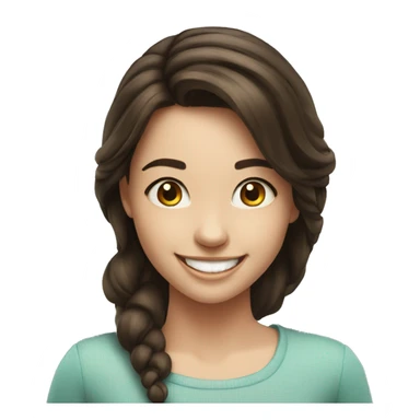joyful brunette girl with smile realistic  sticker