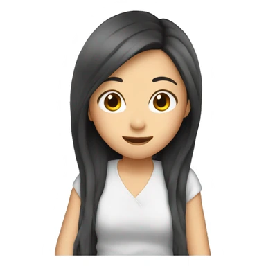 Long hair Japanese girl on airplane  sticker