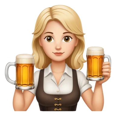 large German waitress, standing, holding a stein of beer in the hand  sticker
