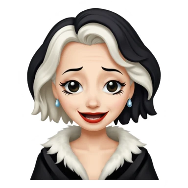 cruella de vil crying of laughter sticker
