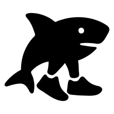 bold icon of a shark sporting red Nike shoes sticker