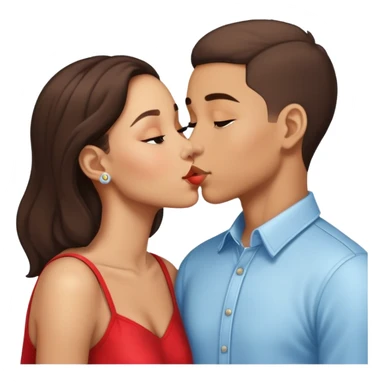 A lightskin boy and girl kissing  sticker