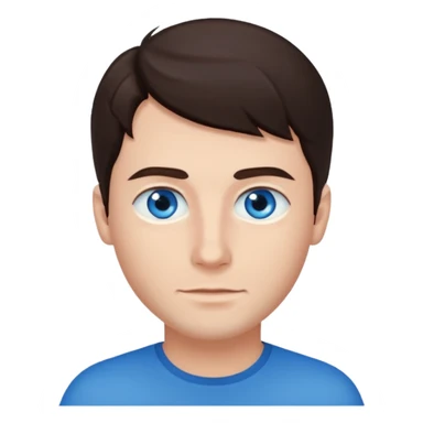 homme yeux bleu azur cheveux brun foncé sticker