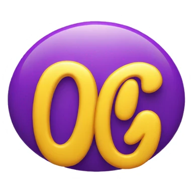 BOLD YELLOW AND PURPLE LETTERS, "OG" sticker