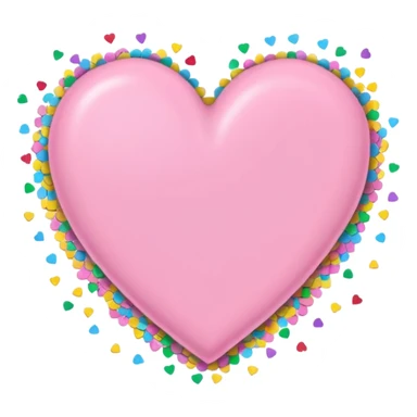 pastel heart with a confetti border sticker