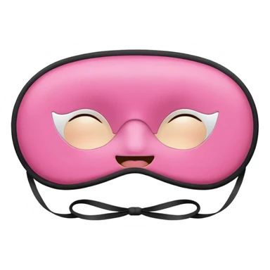 sleep mask emoji, pink color, cute expression sticker