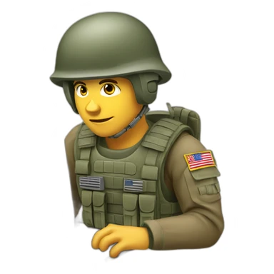 A soldier playing computer games sticker