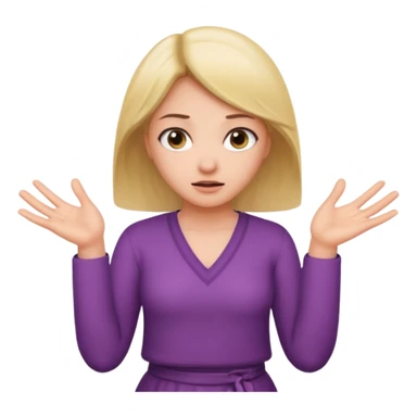 girl shrugging with 6 over one hand and 7 over the other hand sticker