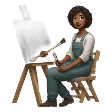 painter artiste femme sticker