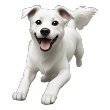 a dog flying in the shk sticker