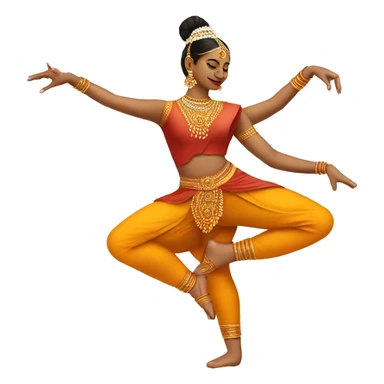 a bharatanatyam dancer 2 legs 1 lifted sticker