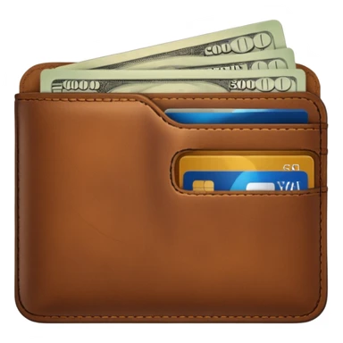 portefeuille marron avec pleins de billet et carte bancaire sticker