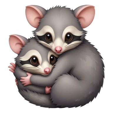 Possum hugging another possum  sticker