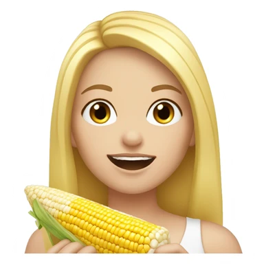 White girl with blonde hair and pretty lashes eating corn on the cob  sticker