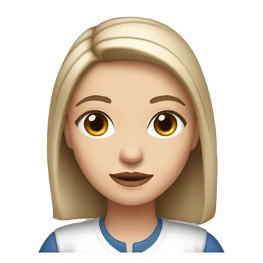 Slavic woman with blue eyes, eyes look up, fair skin, straight gradient medium length hair, eyes makeup, dressed in white T-shirt and office black jacket. sticker