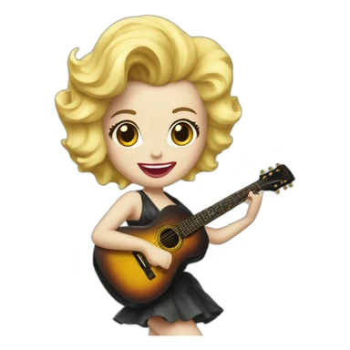 Marylin Monroe avec une guitare sticker