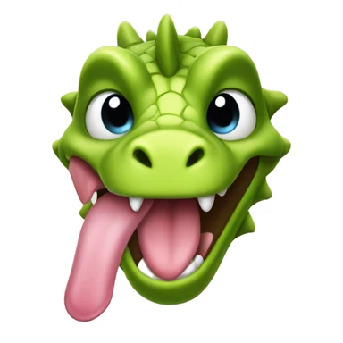 cute dragon face sticking out tongue sticker
