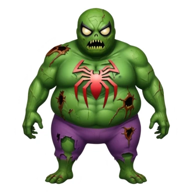 Fat spiderman body zombie sticker