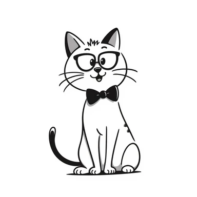 A happy cat wearing glasses sticker