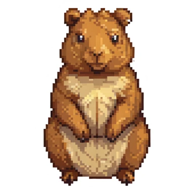 sitting capibara pixel art sticker