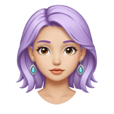 very pretty candy shop girl face with unique color hair and earrings sticker