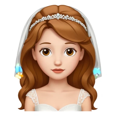 White tanned skin bride with hazel hair with a chin on her face sticker