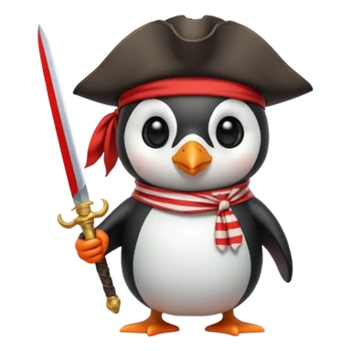 Penguin pirate with sword sticker