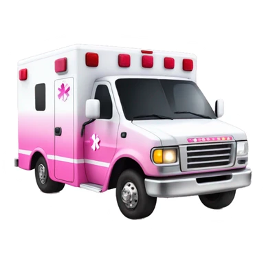 Pink ombre ambulance truck with glitter sticker