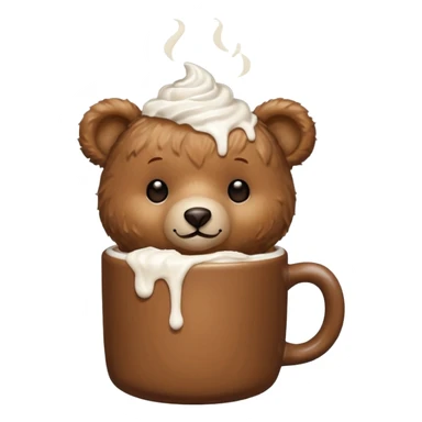 Teddy bear drinking hot chocolate  sticker