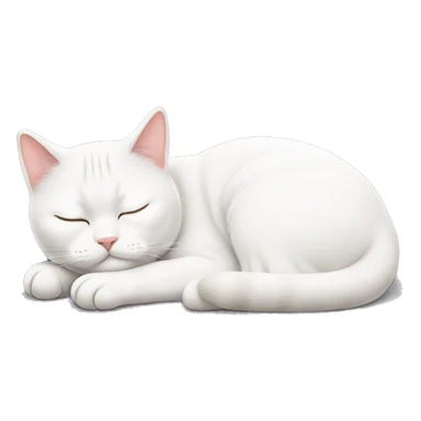 Sleeping British white cat sticker